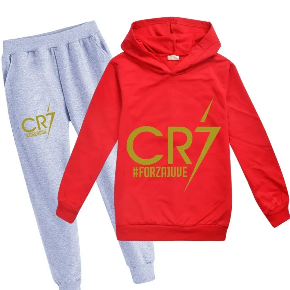 Kid's Clothes Hoodie +Pants Suit 2pcs Set Boy Tracksuit 3-12 Years Spring Autumn Sweatshirt Set Football CR7 Children Sportsuit