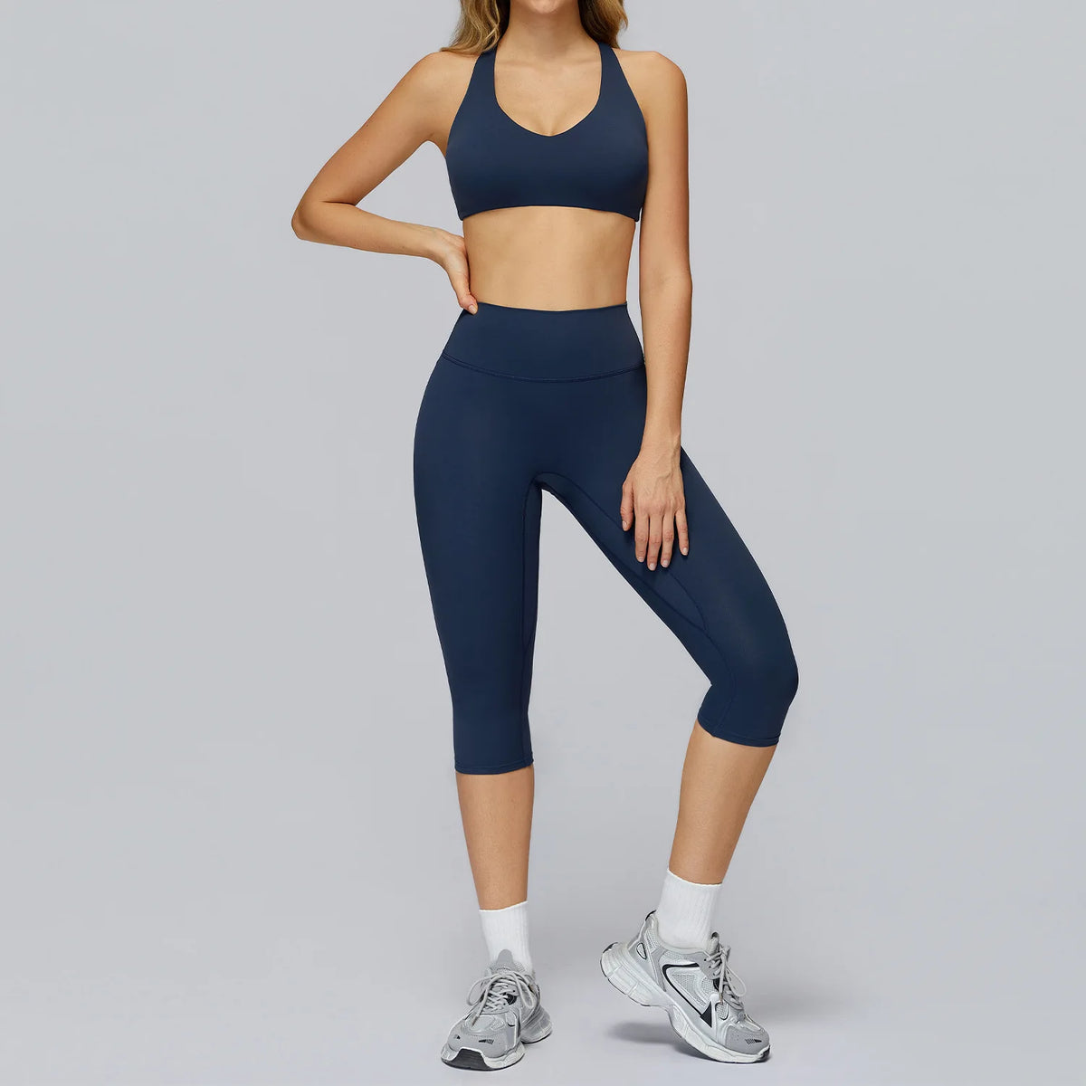 Yoga Set 2 Pieces Sports Outfits Female Clothing Fitness Vest Sportswear Women Tracksuit High Waist Leggings Sport Bra Yoga Suit