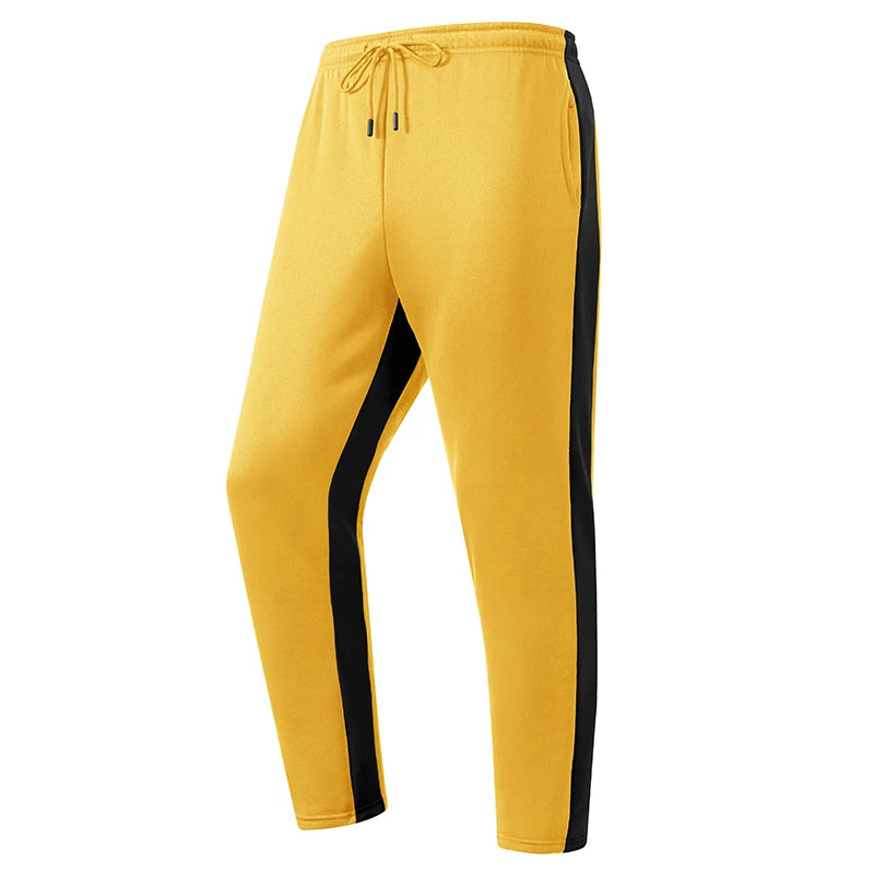 Mens Athletic Workout Running Jogging Sweatpants Fall Winter Warm Cozy Joggers Pants Colorblock Patchwork Trousers Activewear