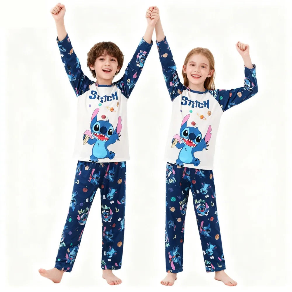Full Sleeve Boys Stitch Pajama Sets Soft and Comfortable Baby Pajamas Kids Pyjamas Children's Sleepwear Loungewear for 2 to 14Yr