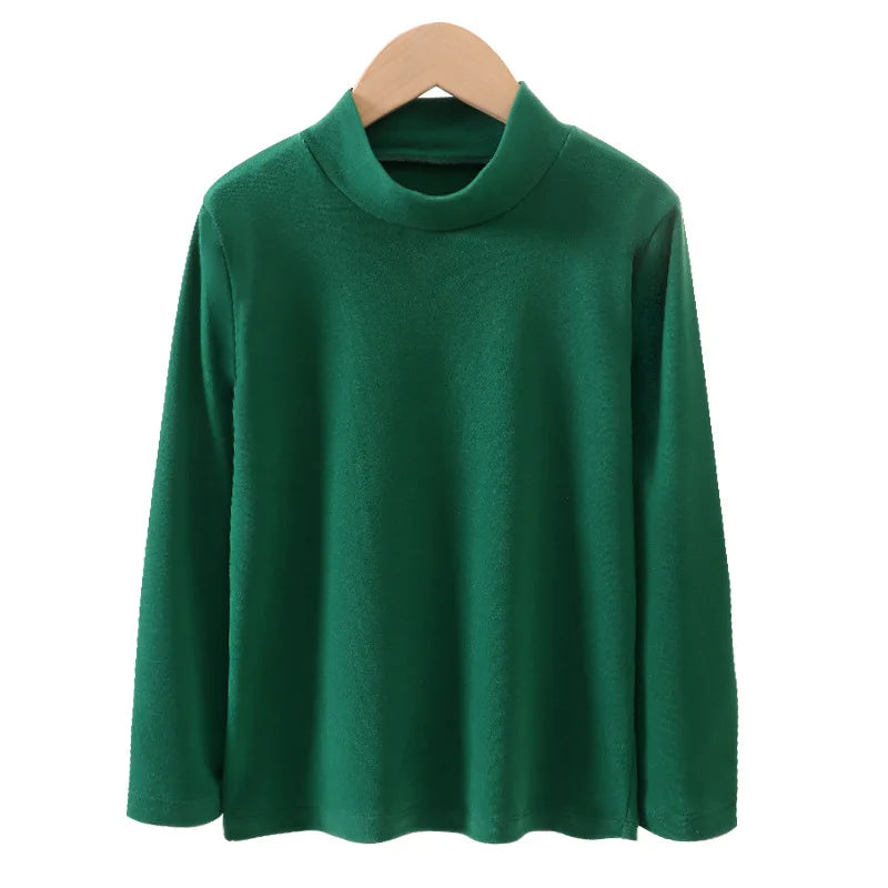 Children's Clothing Boys Girls Winter Thermal T-shirts Turtleneck Solid Long Sleeve Soft Warm Fleece Bottoming Shirts Kids Tops