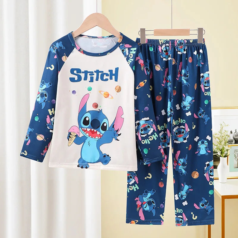 Full Sleeve Boys Stitch Pajama Sets Soft and Comfortable Baby Pajamas Kids Pyjamas Children's Sleepwear Loungewear for 2 to 14Yr
