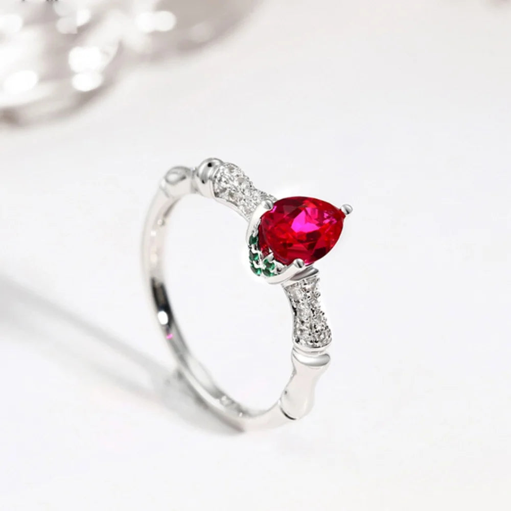 CHARMING New Fine Ruby Ring Symbolise Love Original Style for Women S925 Sterling Silver Party Engagement Jewelry Gifts Hot Sale