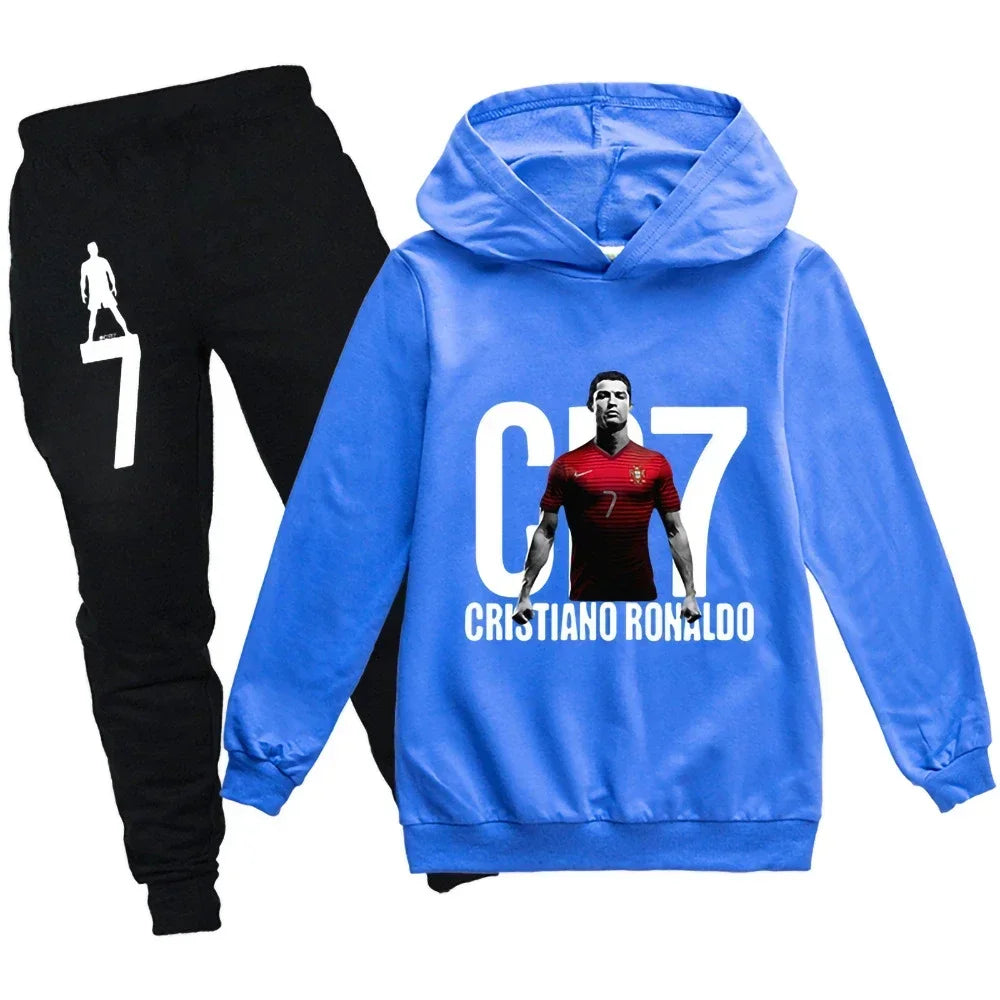 Kid's Clothes Hoodie +Pants Suit 2pcs Set Boy Tracksuit 3-12 Years Spring Autumn Sweatshirt Set Football CR7 Children Sportsuit