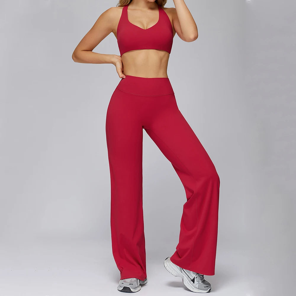 Yoga Set 2 Pieces Sports Outfits Female Clothing Fitness Vest Sportswear Women Tracksuit High Waist Leggings Sport Bra Yoga Suit