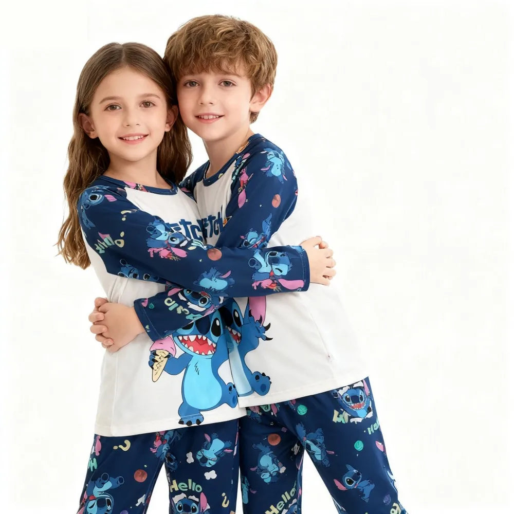 Full Sleeve Boys Stitch Pajama Sets Soft and Comfortable Baby Pajamas Kids Pyjamas Children's Sleepwear Loungewear for 2 to 14Yr